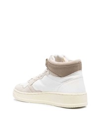 Мужские белые кожаные высокие кеды от AUTRY