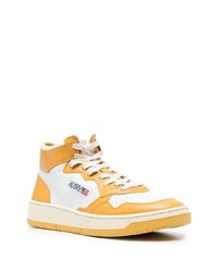 Мужские белые кожаные высокие кеды от AUTRY