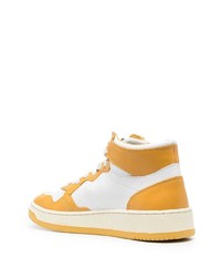 Мужские белые кожаные высокие кеды от AUTRY