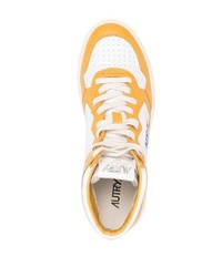 Мужские белые кожаные высокие кеды от AUTRY