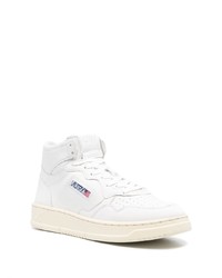 Мужские белые кожаные высокие кеды от AUTRY