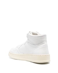 Мужские белые кожаные высокие кеды от AUTRY