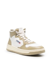 Мужские белые кожаные высокие кеды от AUTRY