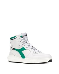 Мужские белые кожаные высокие кеды от Diadora