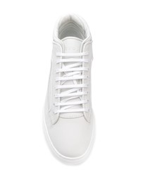 Мужские белые кожаные высокие кеды от Etq.