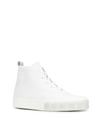 Мужские белые кожаные высокие кеды от Pierre Hardy