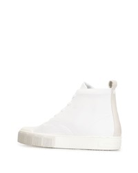 Мужские белые кожаные высокие кеды от Pierre Hardy