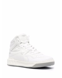 Мужские белые кожаные высокие кеды от Valentino Garavani