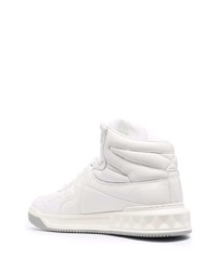 Мужские белые кожаные высокие кеды от Valentino Garavani