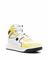 Мужские белые кожаные высокие кеды от Valentino Garavani