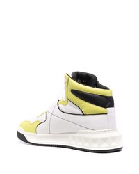 Мужские белые кожаные высокие кеды от Valentino Garavani