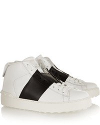 Женские белые кожаные высокие кеды от Valentino