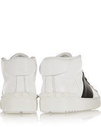 Женские белые кожаные высокие кеды от Valentino