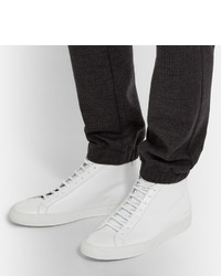 Мужские белые кожаные высокие кеды от Common Projects