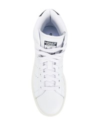 Женские белые кожаные высокие кеды от adidas