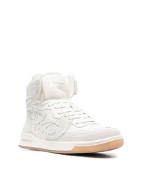 Мужские белые кожаные высокие кеды от Misbhv