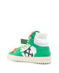 Мужские белые кожаные высокие кеды от Off-White