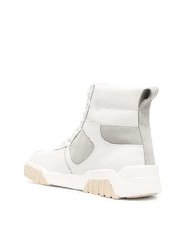 Мужские белые кожаные высокие кеды от Diesel