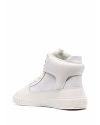 Мужские белые кожаные высокие кеды от Just Cavalli