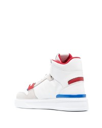 Мужские белые кожаные высокие кеды от Roberto Cavalli