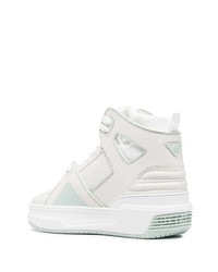 Мужские белые кожаные высокие кеды от Just Don