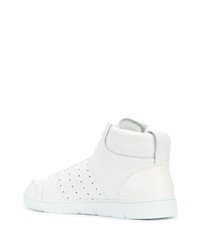 Мужские белые кожаные высокие кеды от Loewe