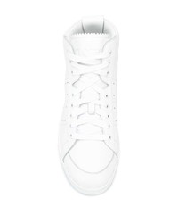 Мужские белые кожаные высокие кеды от Loewe