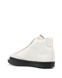 Мужские белые кожаные высокие кеды от Yohji Yamamoto