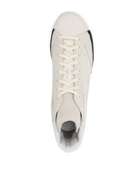 Мужские белые кожаные высокие кеды от Yohji Yamamoto