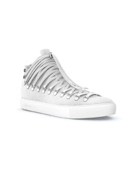 Женские белые кожаные высокие кеды от Swear