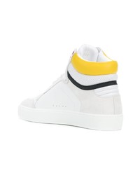 Женские белые кожаные высокие кеды от Burberry