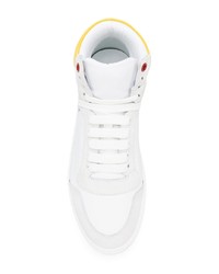 Женские белые кожаные высокие кеды от Burberry