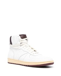 Мужские белые кожаные высокие кеды от Rhude