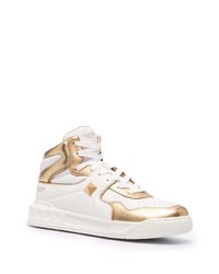 Мужские белые кожаные высокие кеды от Valentino Garavani