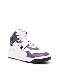 Мужские белые кожаные высокие кеды от Valentino Garavani