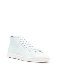 Мужские белые кожаные высокие кеды от Saint Laurent