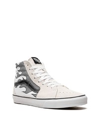 Мужские белые кожаные высокие кеды от Vans