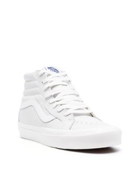 Мужские белые кожаные высокие кеды от Vans