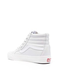 Мужские белые кожаные высокие кеды от Vans