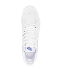 Мужские белые кожаные высокие кеды от Vans