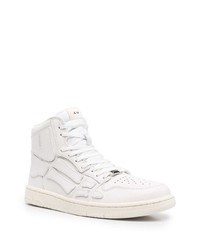 Мужские белые кожаные высокие кеды от Amiri