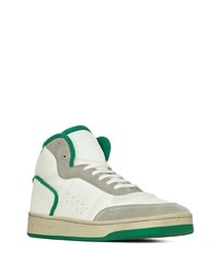 Мужские белые кожаные высокие кеды от Saint Laurent