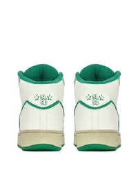 Мужские белые кожаные высокие кеды от Saint Laurent