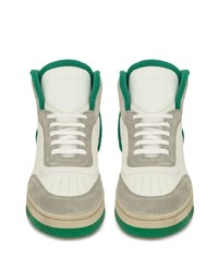 Мужские белые кожаные высокие кеды от Saint Laurent