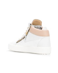 Мужские белые кожаные высокие кеды от Giuseppe Zanotti Design