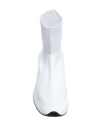 Мужские белые кожаные высокие кеды от Joshua Sanders