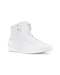 Женские белые кожаные высокие кеды от Diesel