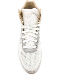 Мужские белые кожаные высокие кеды от Diesel