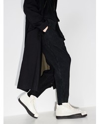 Мужские белые кожаные высокие кеды от Yohji Yamamoto