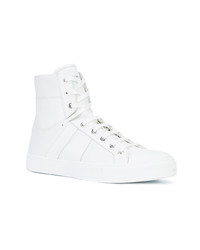 Мужские белые кожаные высокие кеды от Amiri